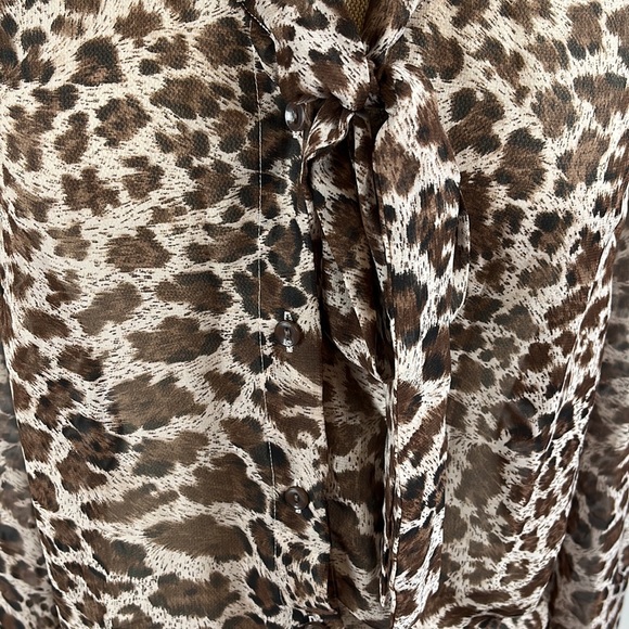 Cheetah leopard animal print button down blouse - Picture 4 of 4